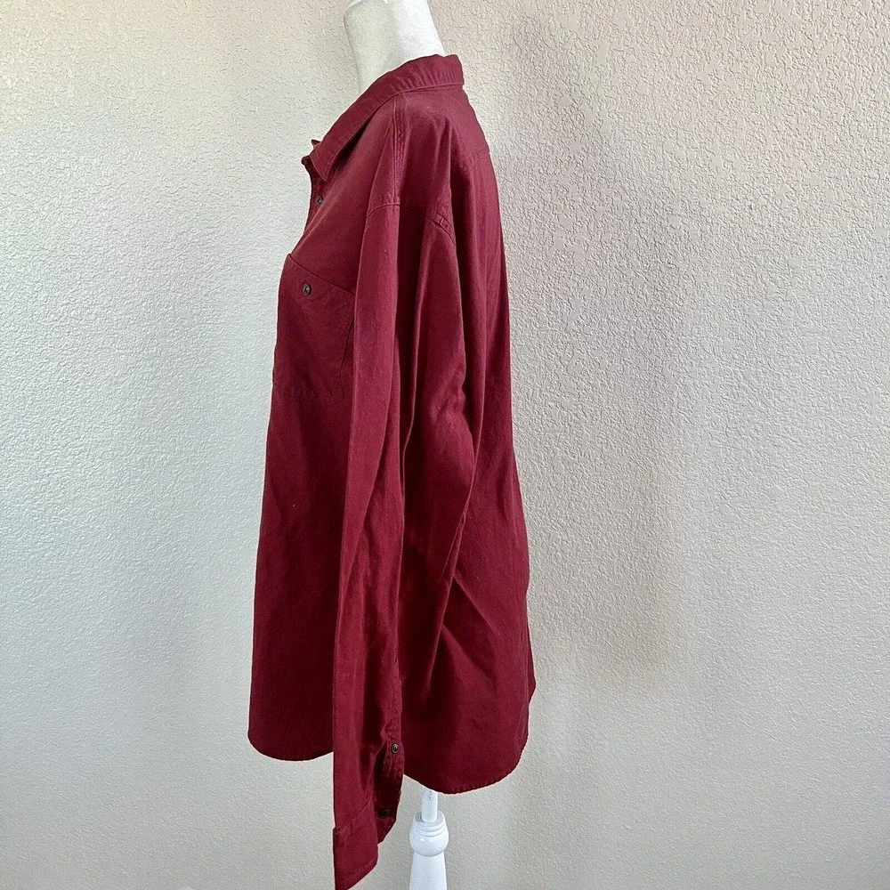 Levis Shirt Mens XXLarge Maroon Red Button Up Red Tab Long Sleeve Casual Strauss